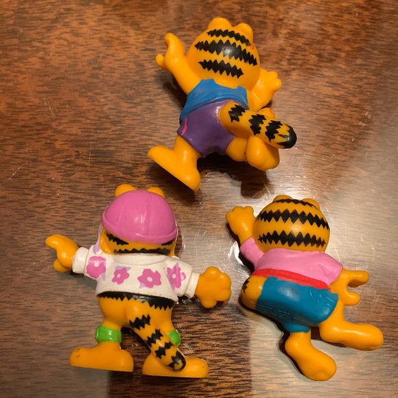 3 Garfield Cat Toy Figure 1978 1981 United Feat Synd Jim Davis Comic Vintage - Picture 2 of 5